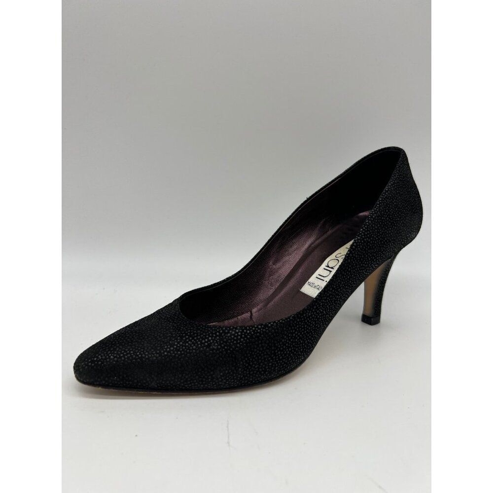 Versani Women Black Textured Suede Pump Size 7.5